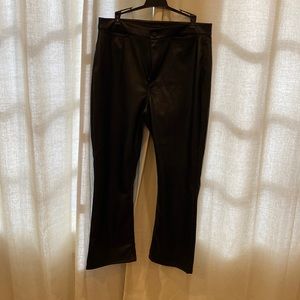 Ann Taylor black leather crop flares